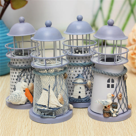 Overvalue Mediterranean Style Lighthouse  Candle Holder