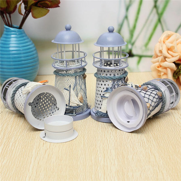 Overvalue Mediterranean Style Lighthouse  Candle Holder