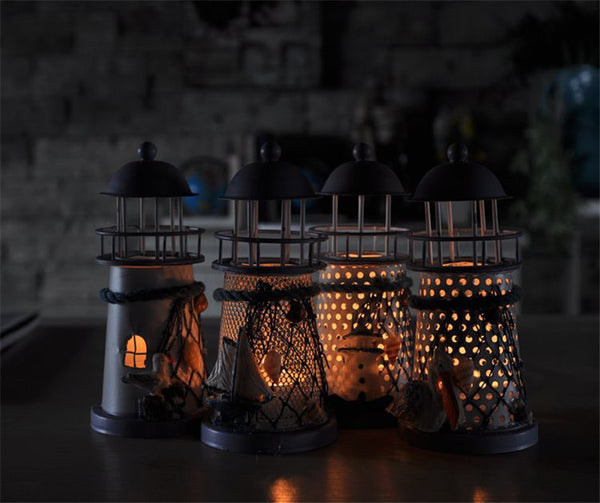 Overvalue Mediterranean Style Lighthouse  Candle Holder
