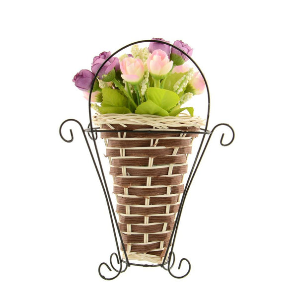 Wall Hanging Artificial Flower Plant Basket  Vase