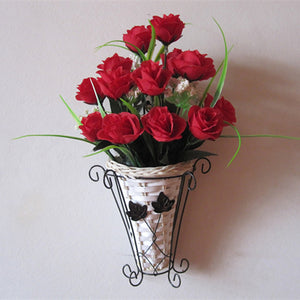 Wall Hanging Artificial Flower Plant Basket  Vase