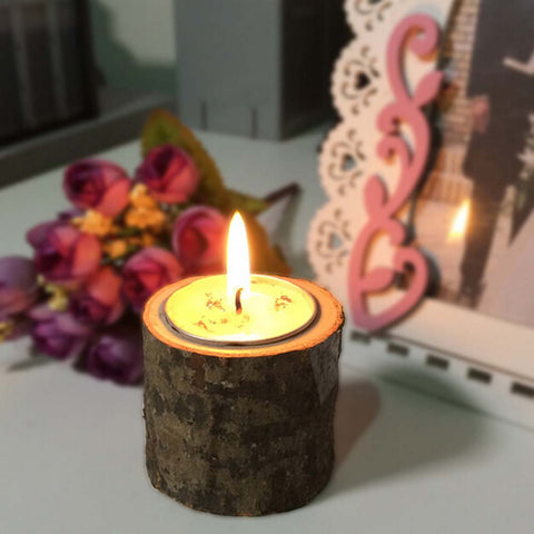 Wood Candle Holders Home Table