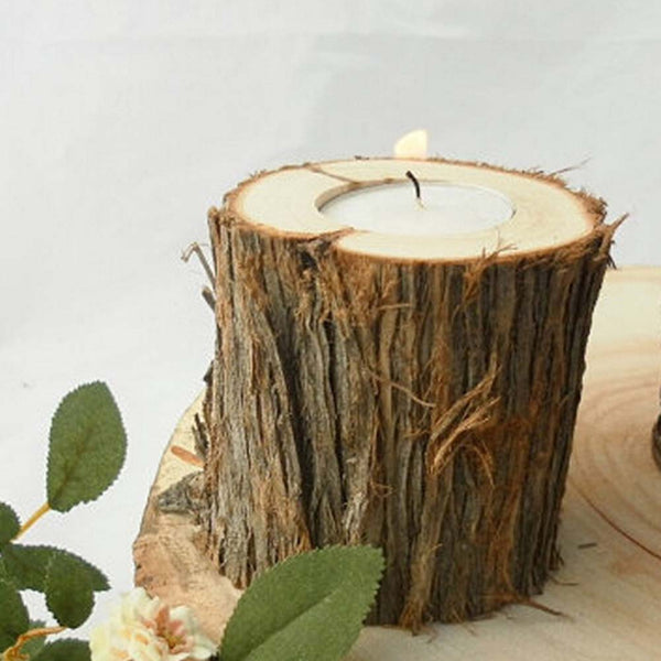 Wood Candle Holders Home Table