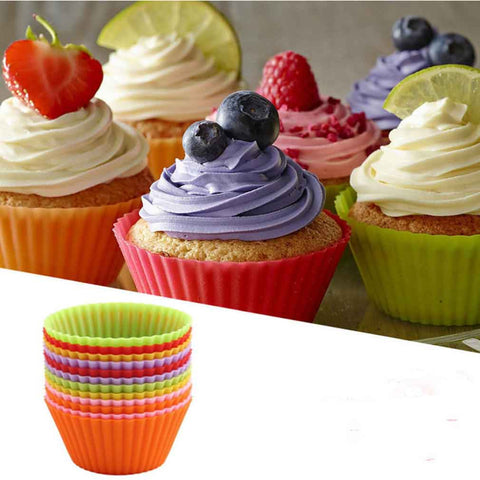 12pcs Colorful Mini Round Shape Silicone Muffin Cupcake Mould