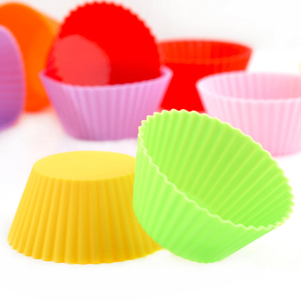 12pcs Colorful Mini Round Shape Silicone Muffin Cupcake Mould