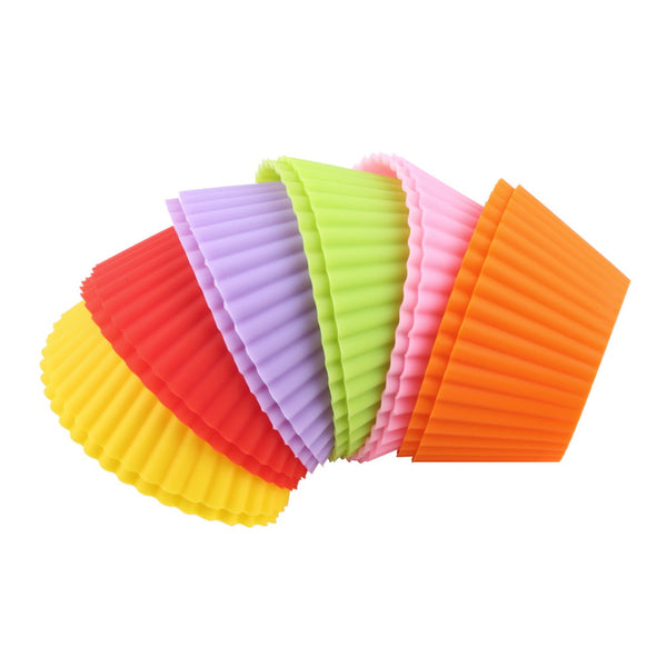 12pcs Colorful Mini Round Shape Silicone Muffin Cupcake Mould