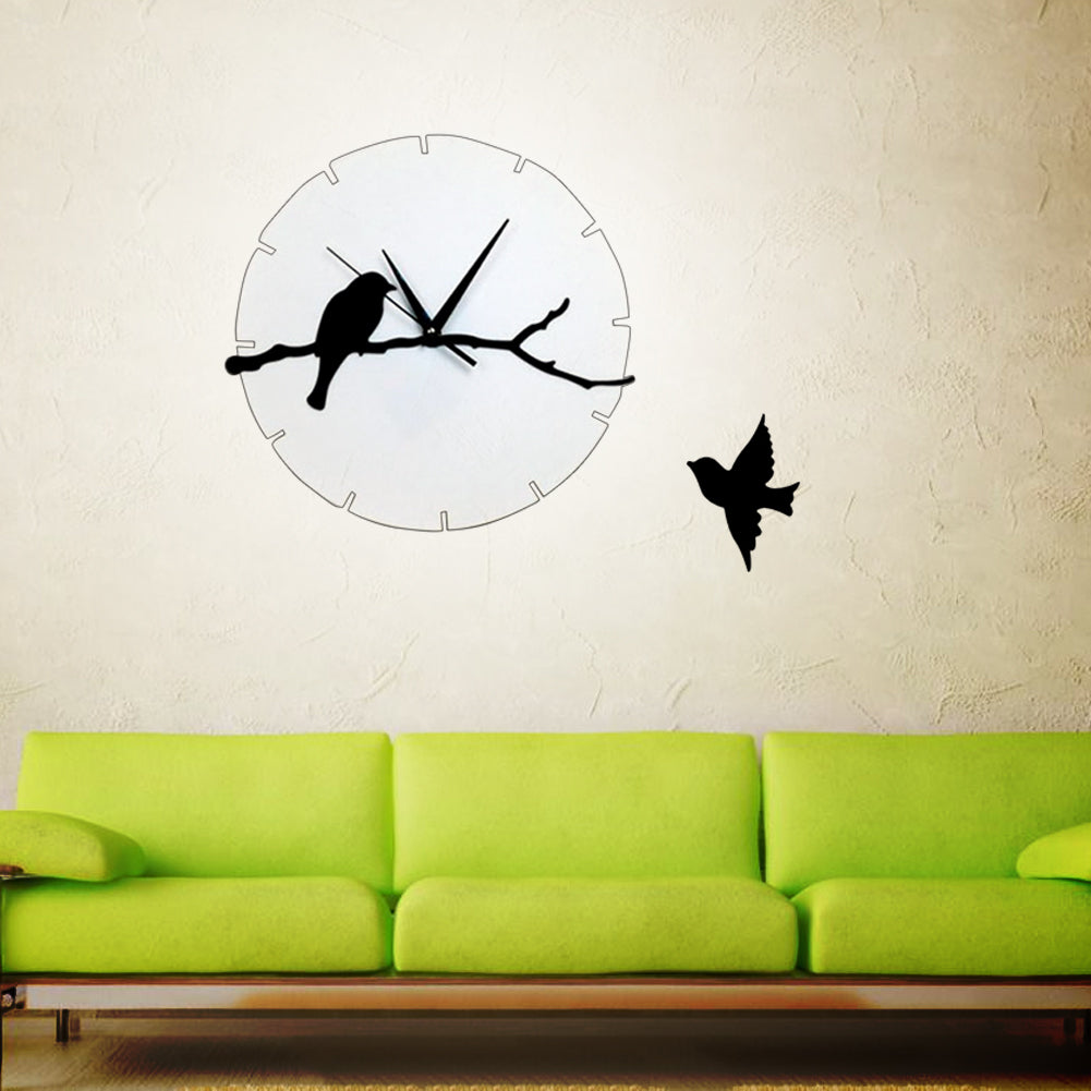 Bird Tree Branch Digital Wall Clocks