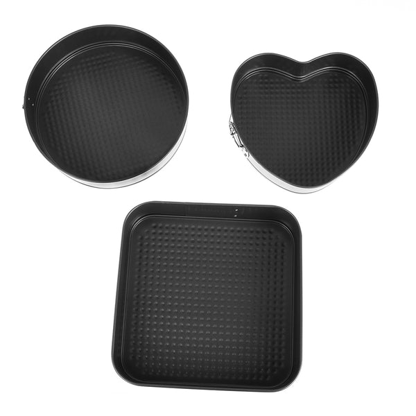 3Pcs Round Square Heart Shaped Cake Baking Pan