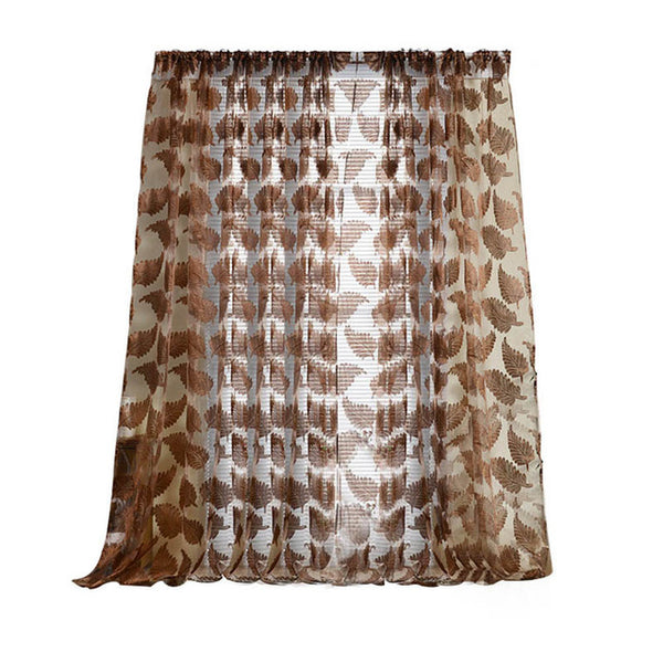 Window Curtain Leaf Printed For Living Room