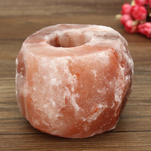 Rock Crystal Salt Lamp Night Light Bedroom Adornment Candle Holder