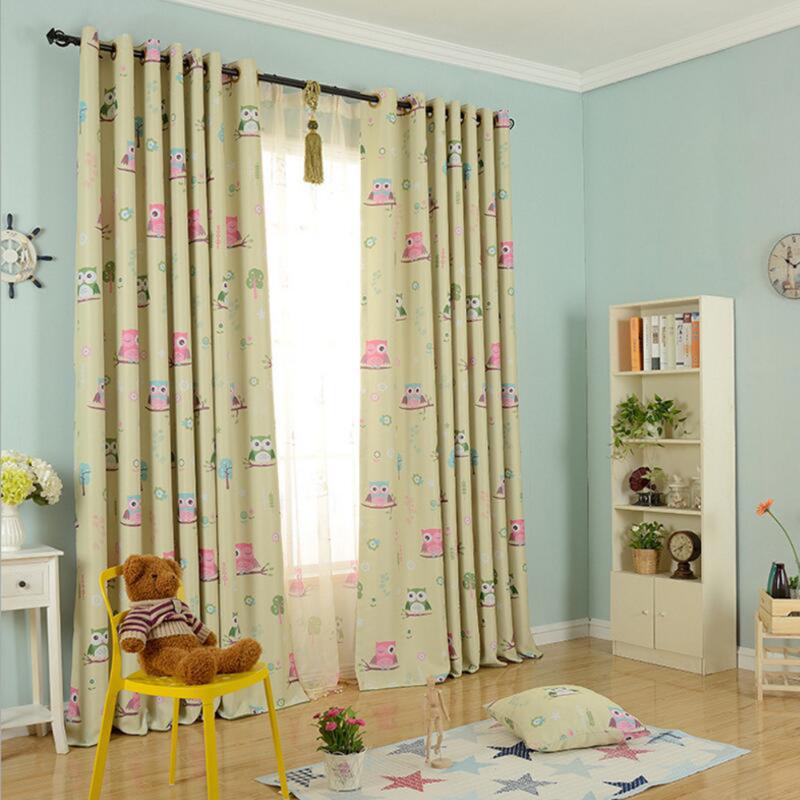 Owl Pattern Tulle Window Curtain Living Room