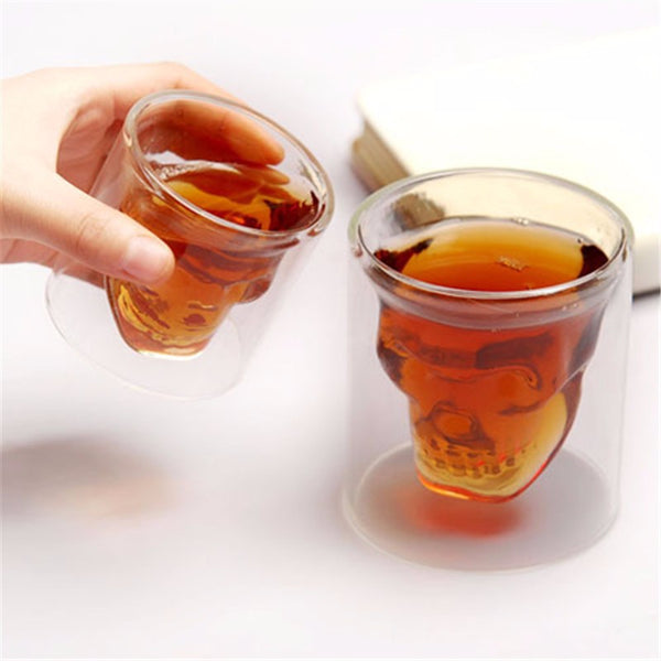 Magic Transparent Glass Skull Mugs Coffee Cups