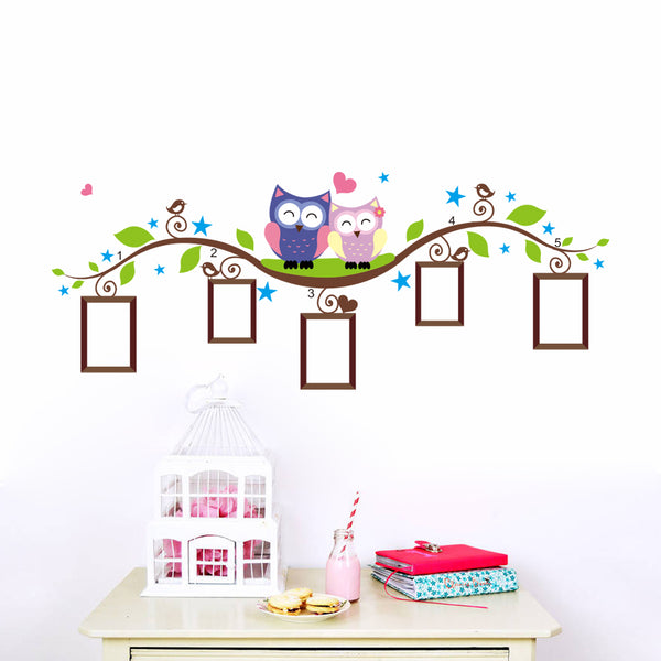 Owls photo frame wall stickers